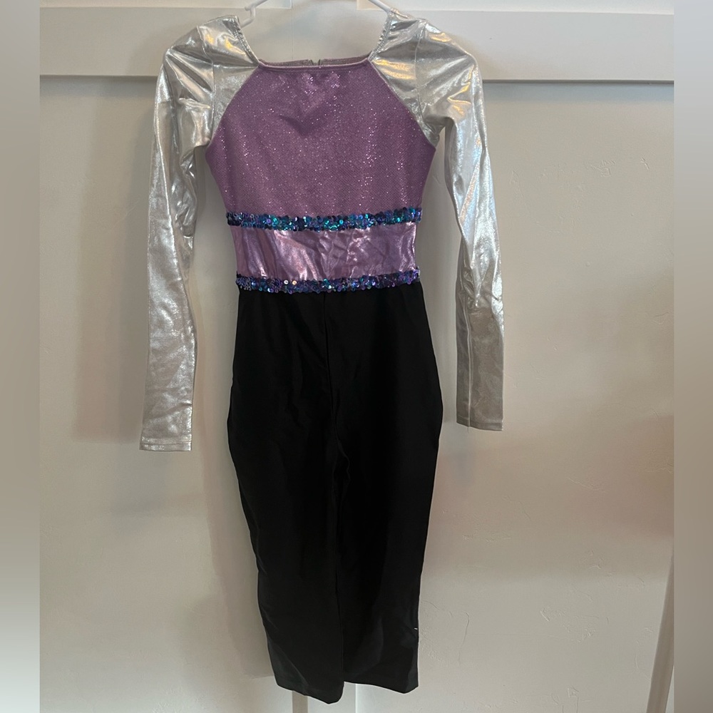 Alexandra Jumper Sequin Black and Purple Dance Costume